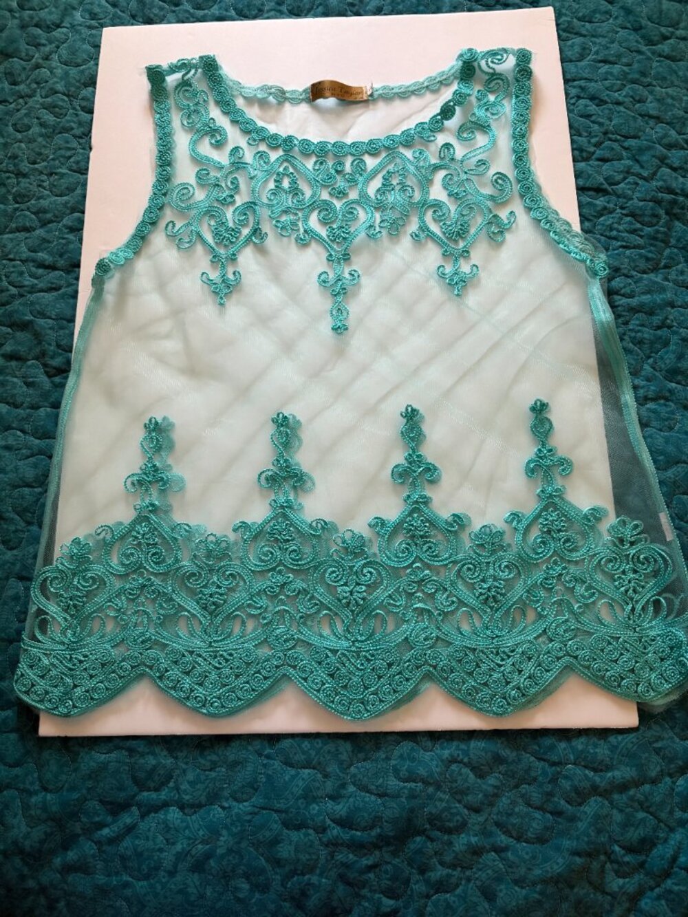 Jessica Taylor Sheer Mint Green Mesh Sleeveless Top Size One